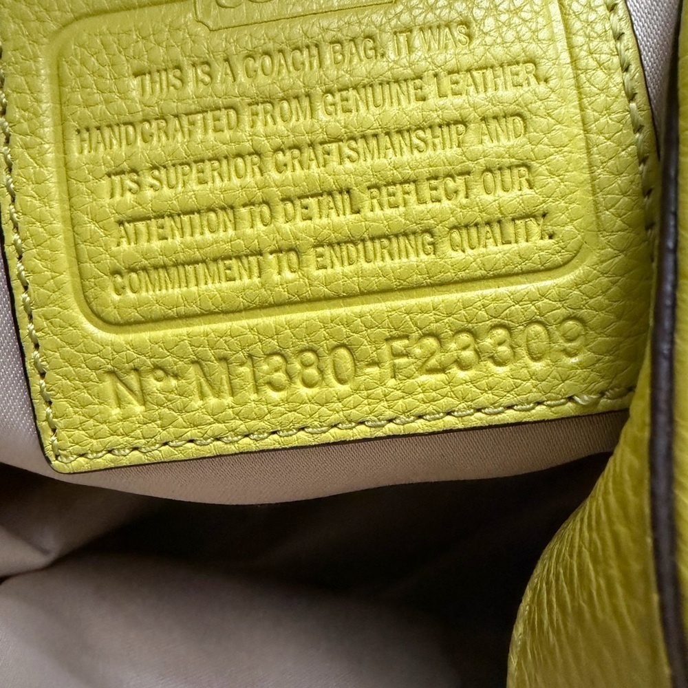 Coach Vibrant Yellow Leather Hobo Bag - Picture 10 of 12
